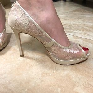 79% off Ivanka Trump Shoes - Ivanka Trump Maggie Satin & Lace Cream ... Ivanka Trump Shoes - Ivanka Trump Maggie Satin & Lace Cream Pump